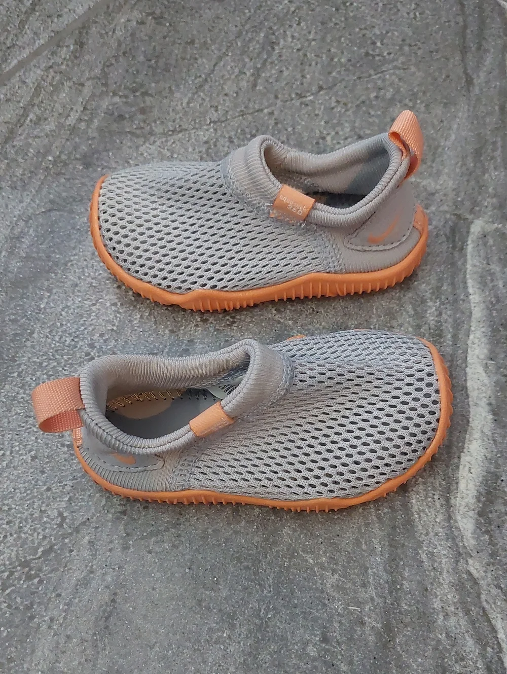 Nike Kids Water Shoes Gray with Orange Trim
